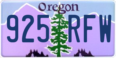 OR license plate 925RFW