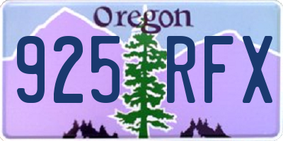 OR license plate 925RFX