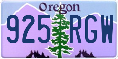 OR license plate 925RGW