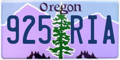 OR license plate 925RIA