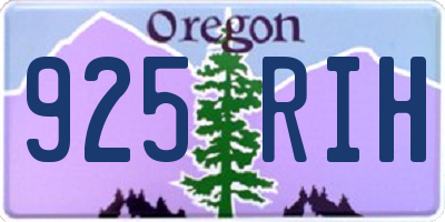 OR license plate 925RIH