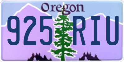 OR license plate 925RIU