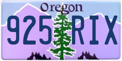 OR license plate 925RIX
