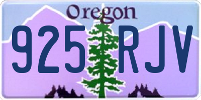 OR license plate 925RJV