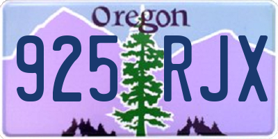 OR license plate 925RJX