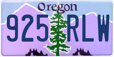 OR license plate 925RLW