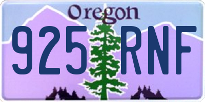 OR license plate 925RNF