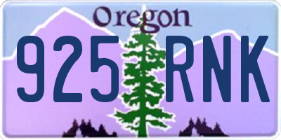 OR license plate 925RNK