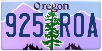 OR license plate 925ROA