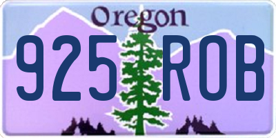 OR license plate 925ROB