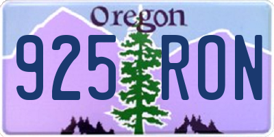 OR license plate 925RON
