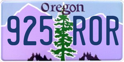 OR license plate 925ROR