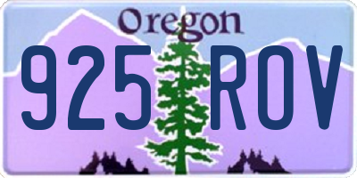 OR license plate 925ROV