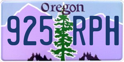 OR license plate 925RPH