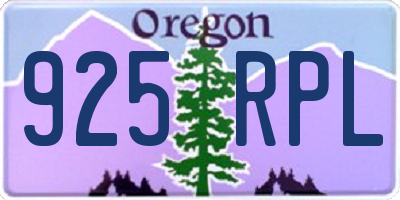 OR license plate 925RPL