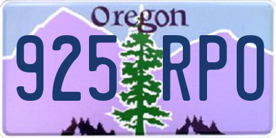 OR license plate 925RPO