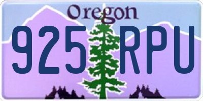 OR license plate 925RPU