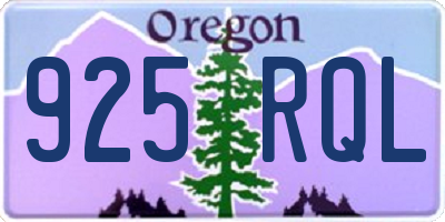 OR license plate 925RQL