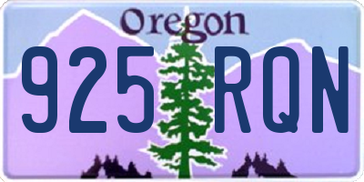 OR license plate 925RQN