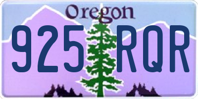 OR license plate 925RQR