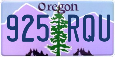 OR license plate 925RQU