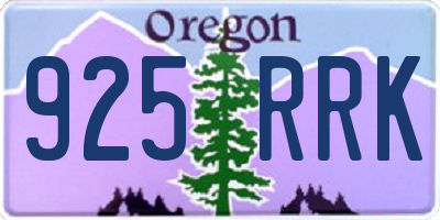 OR license plate 925RRK
