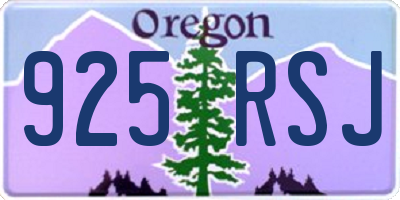 OR license plate 925RSJ