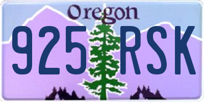 OR license plate 925RSK