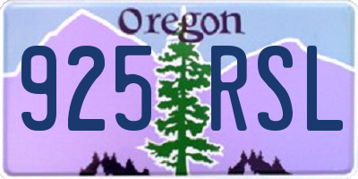 OR license plate 925RSL