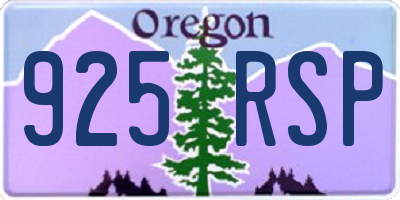OR license plate 925RSP