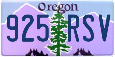 OR license plate 925RSV