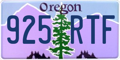 OR license plate 925RTF