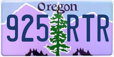 OR license plate 925RTR