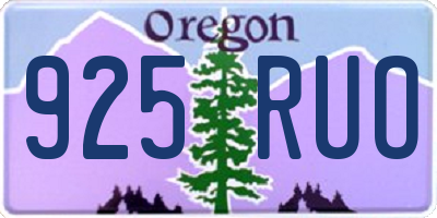 OR license plate 925RUO