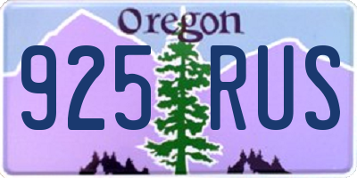 OR license plate 925RUS