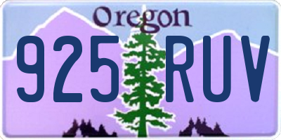 OR license plate 925RUV