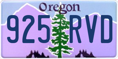OR license plate 925RVD