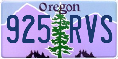 OR license plate 925RVS