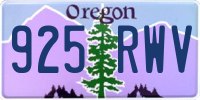 OR license plate 925RWV