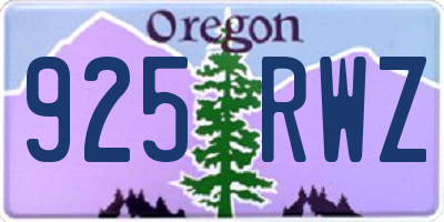 OR license plate 925RWZ