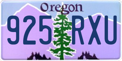 OR license plate 925RXU