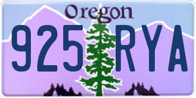 OR license plate 925RYA