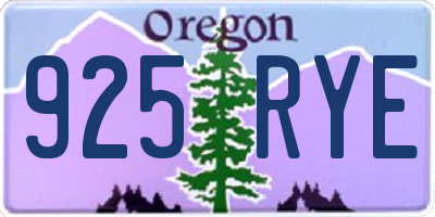OR license plate 925RYE