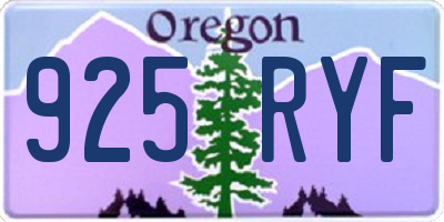 OR license plate 925RYF
