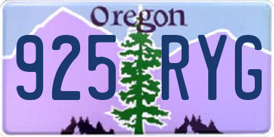 OR license plate 925RYG