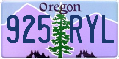 OR license plate 925RYL