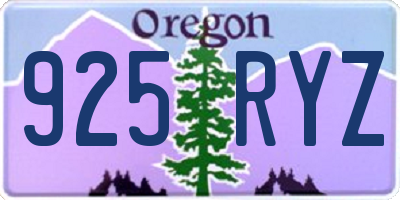 OR license plate 925RYZ