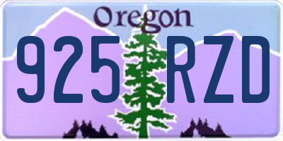 OR license plate 925RZD