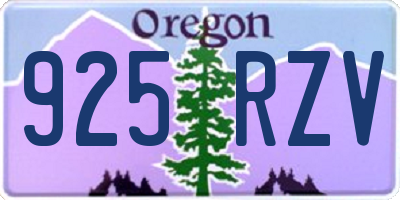 OR license plate 925RZV