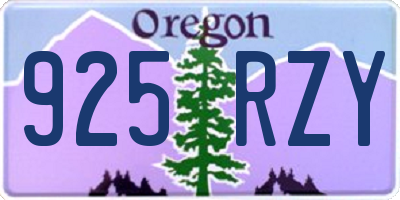 OR license plate 925RZY
